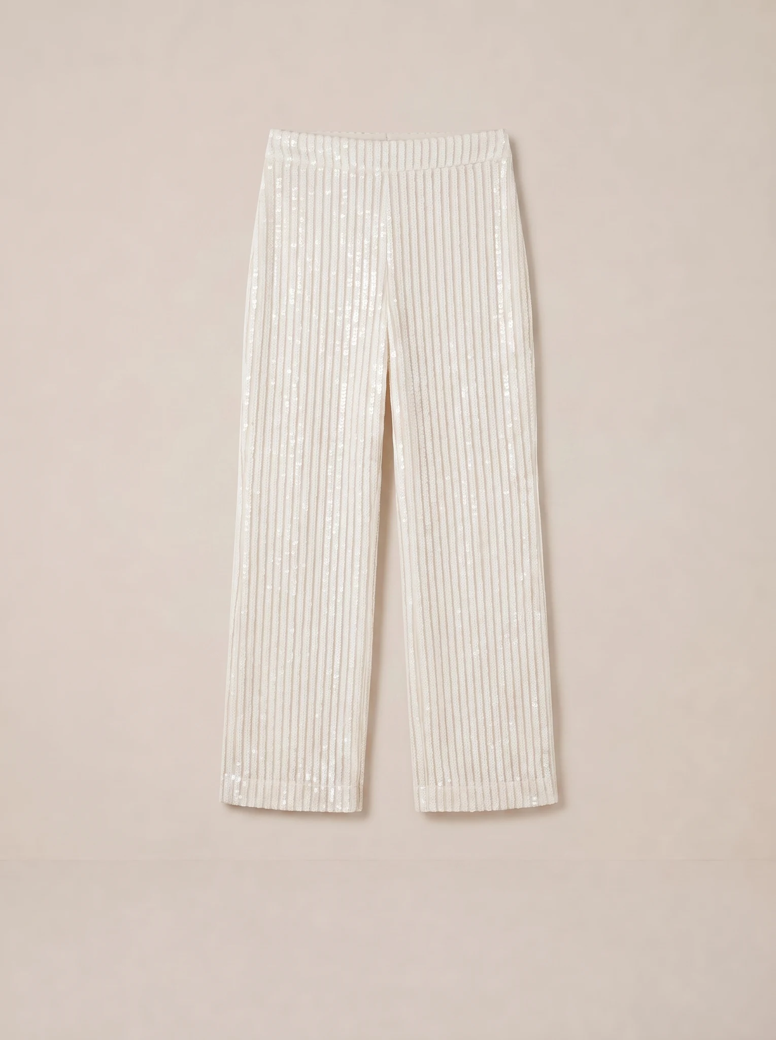 Pantalón Con Lentejuelas Blanco — vista de frente