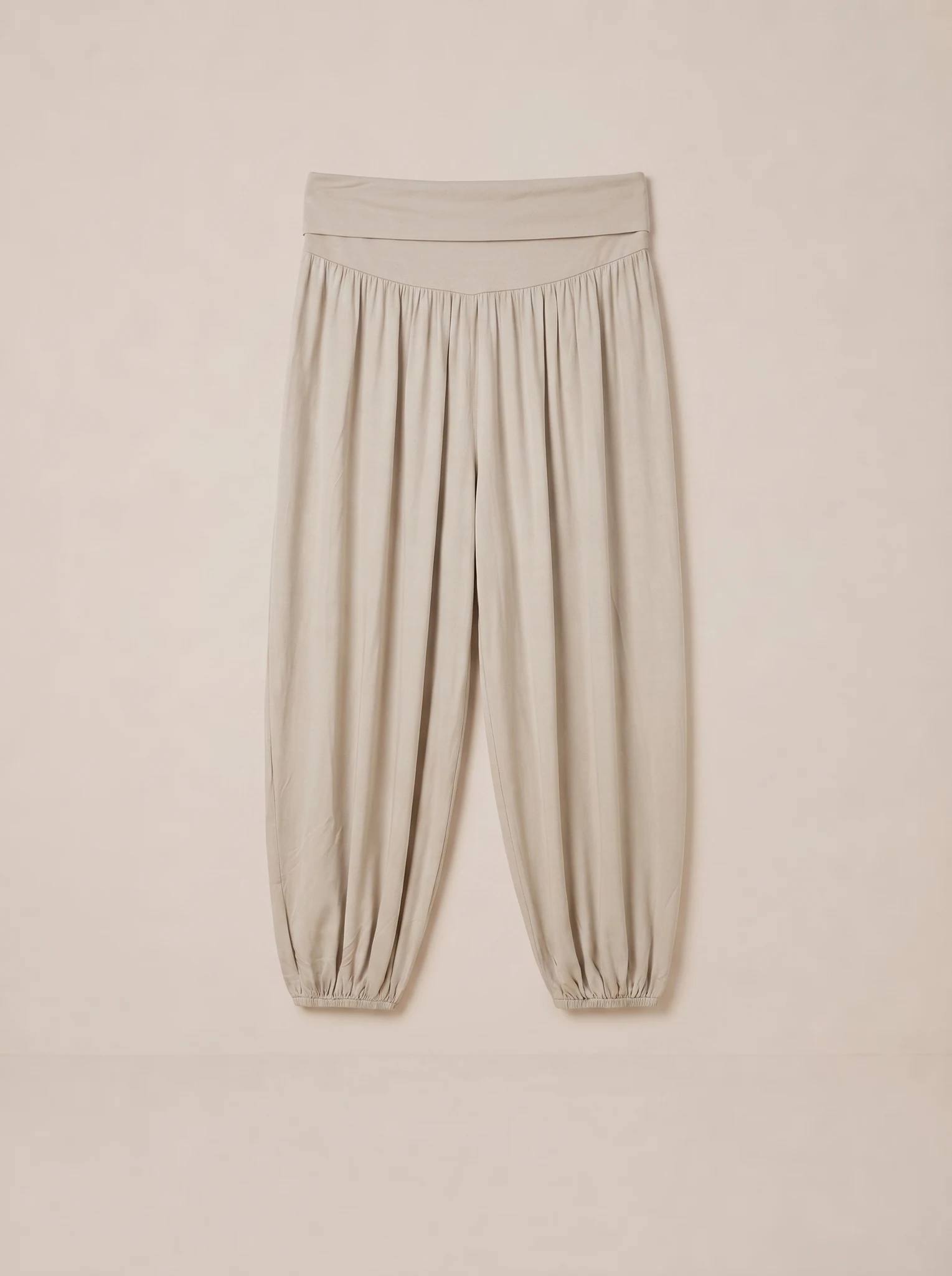Pantalón De Viscosa Italiana Con Puños — vista de frente