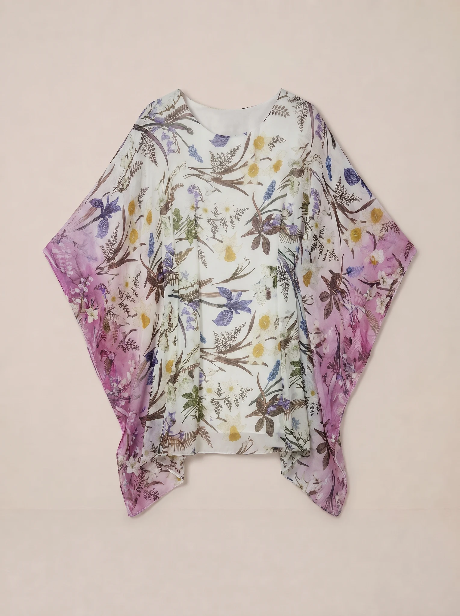Kimono Floral De Gasa — vista de frente