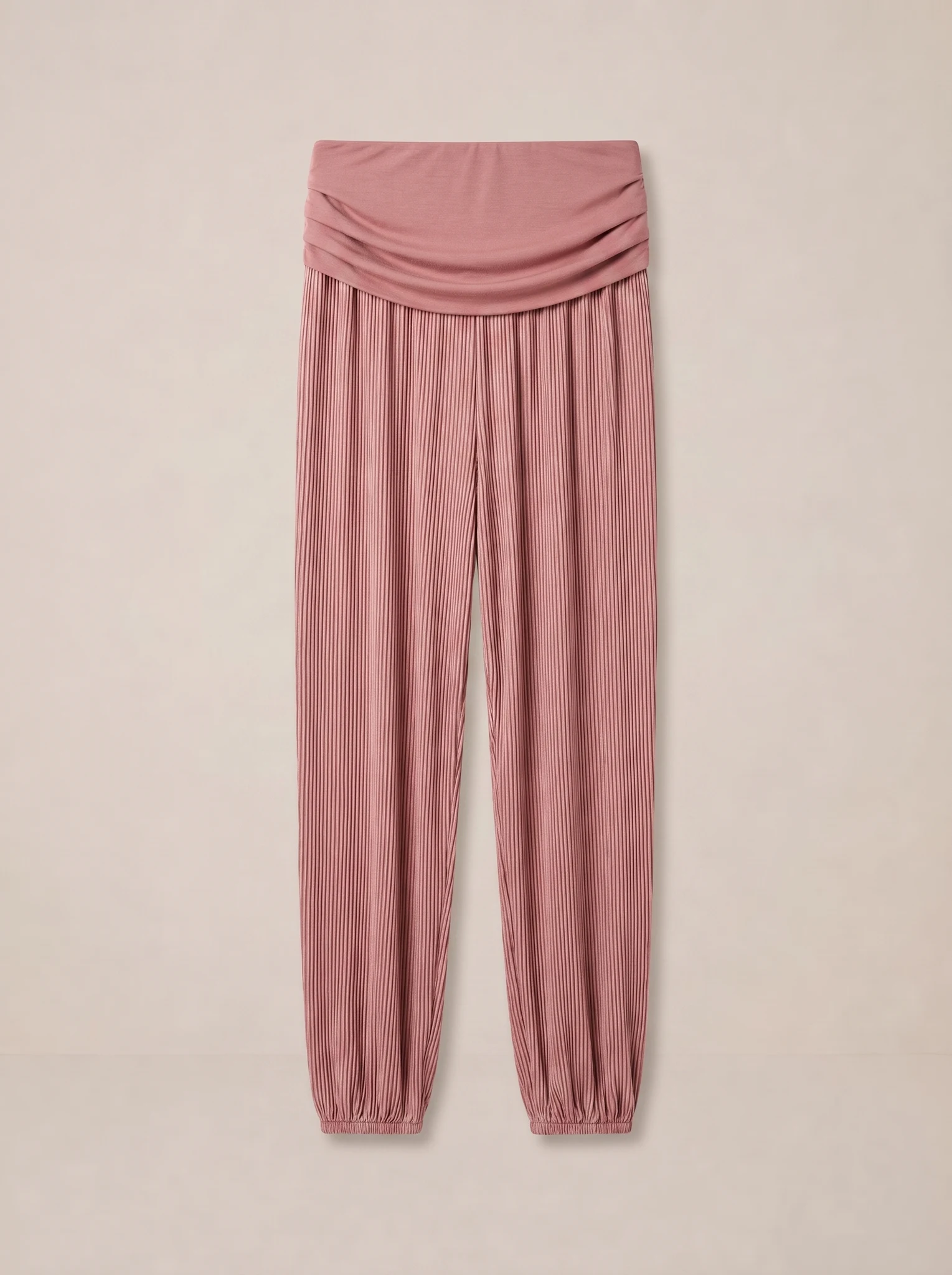 Pantalón Italiano De Viscosa Rayado Con Puños — vista de frente