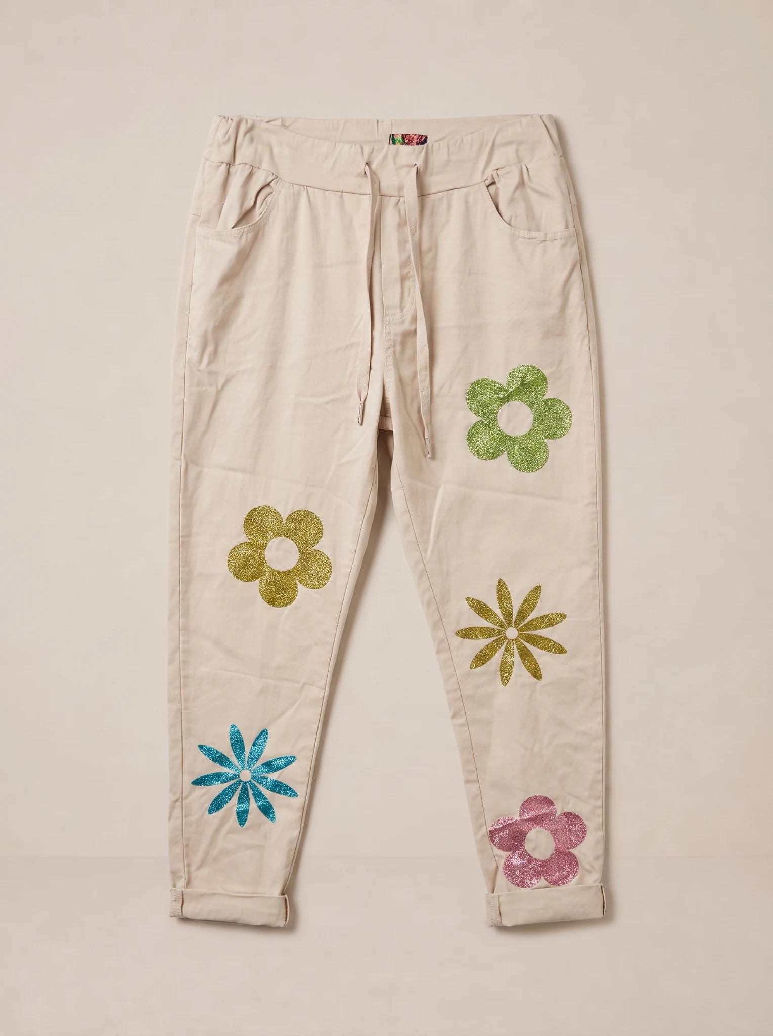 Babucha Italiana Con Detalle De Flores — vista de frente